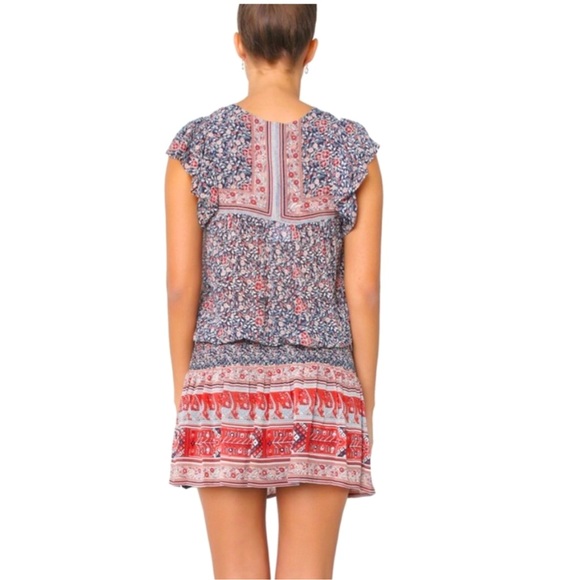 Ulla Johnson Dress Simone Floral Print Silk Cap Sleeve Blouson Mini Women Size 8 - Picture 4 of 16